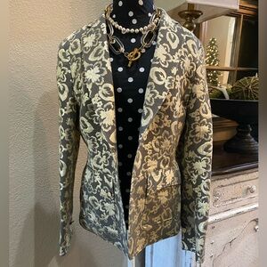 Worth Floral Blazer in Smoke and Cream